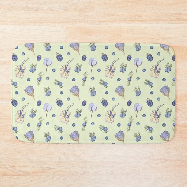 Item preview, Juniper, flowers and herbs on green designed and sold by Flowersforbear.