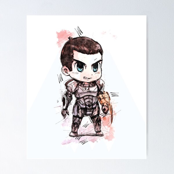 Artikel-Vorschau von Shepard - Chibi - Aquarell-Skizze, designt und verkauft von Visionyst.