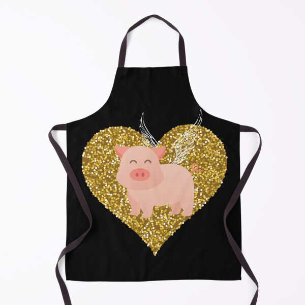 Item preview, When Farmhouse Pigs Fly Gold Glitter Heart Valentines  designed and sold by Drnksuzys.
