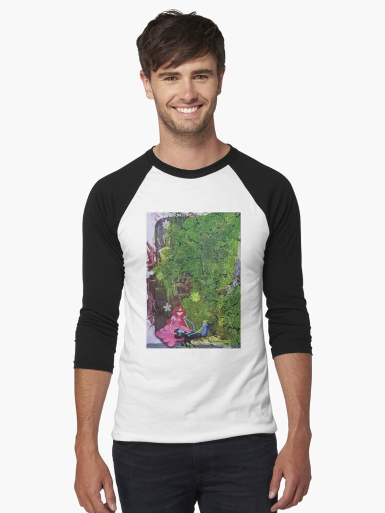 Thumbnail 1 of 3, Baseball ¾ Sleeve T-Shirt, Pause in the Chaos designed and sold by VirafuentesArt.