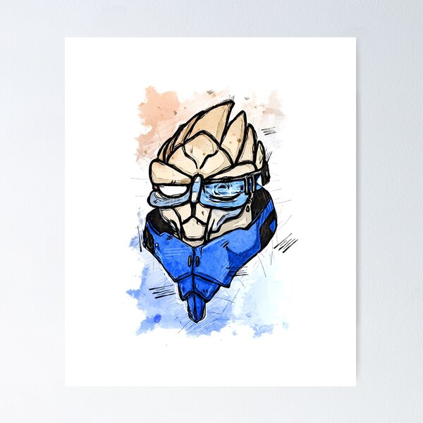 Artikel-Vorschau von Garrus Vakarian - Kalibrieren - Chibi - Aquarellskizze, designt und verkauft von Visionyst.