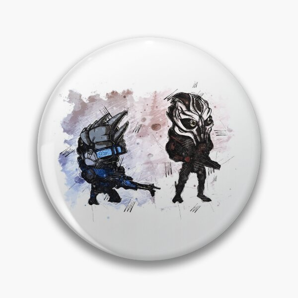 Item preview, Garrus Vakarian and Nihilus - Chibi - Watercolor Sketch designed and sold by Visionyst.