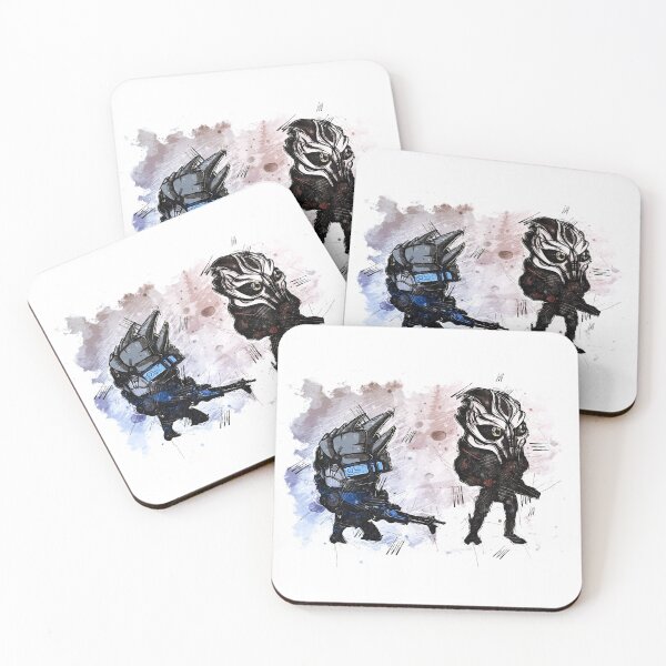 Item preview, Garrus Vakarian and Nihilus - Chibi - Watercolor Sketch designed and sold by Visionyst.