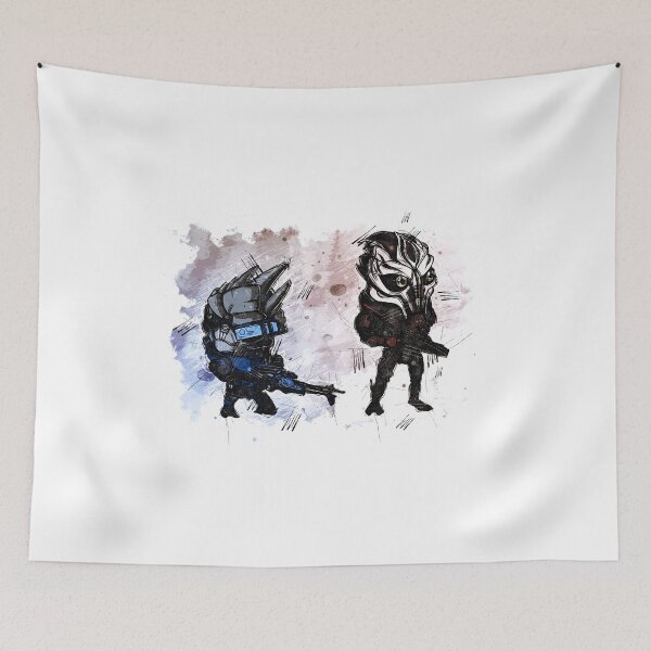 Item preview, Garrus Vakarian and Nihilus - Chibi - Watercolor Sketch designed and sold by Visionyst.