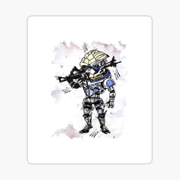 Artikel-Vorschau von Garrus Vakarian - Jäger - Chibi - Aquarellskizze, designt und verkauft von Visionyst.