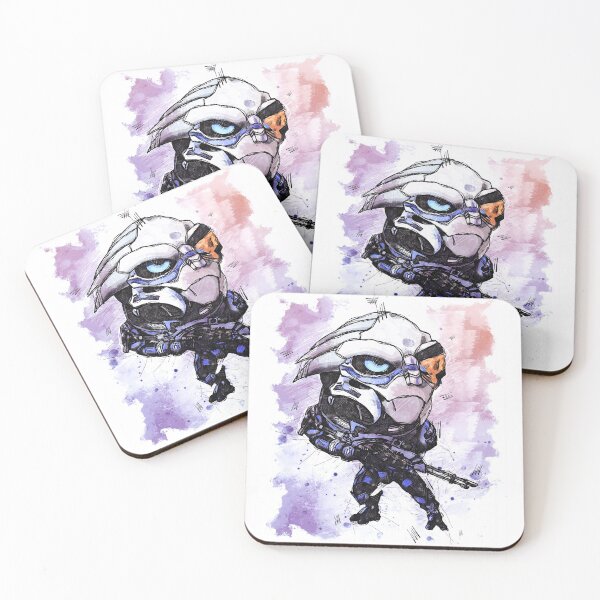 Item preview, Garrus Vakarian - Let Evil Beware - Chibi - Watercolor Sketch designed and sold by Visionyst.