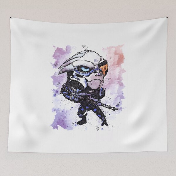 Item preview, Garrus Vakarian - Let Evil Beware - Chibi - Watercolor Sketch designed and sold by Visionyst.