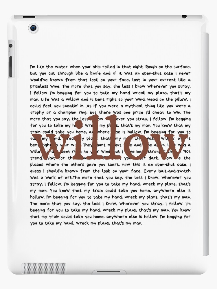willow lyrics evermore taylor swift | iPad Case & Skin