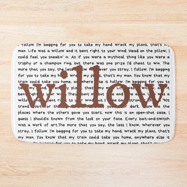 Item preview, willow lyrics - Taylor Swift Evermore designed and sold by bombalurina.