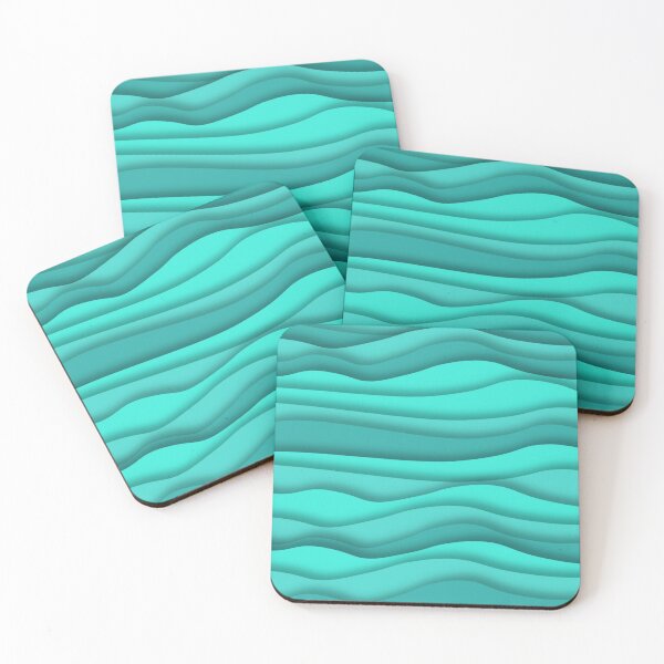 Item preview, Turquoise Blue Waves Abstract Ocean Waves designed and sold by TeesForNerds.
