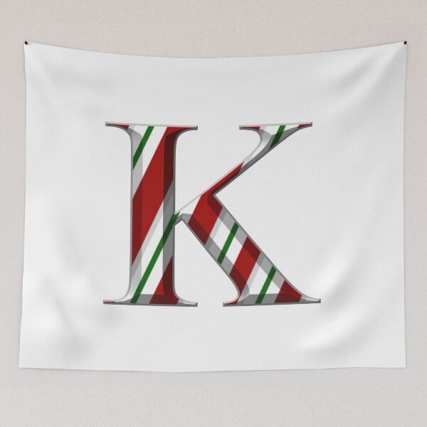 Artikelvorschau, Weihnachtsmonogramm Buchstabe K. entworfen und verkauft von loveoceanair.