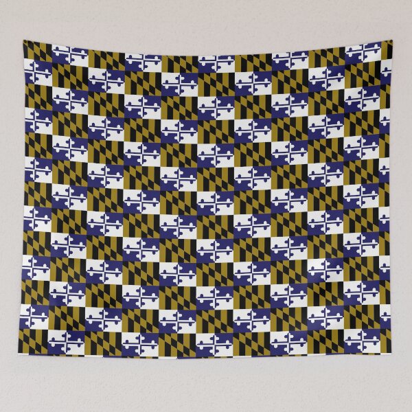 Item preview, Maryland State Flag Banner Baltimore Hon Repeating Pattern Football Purple Gold designed and sold by Draculaura2009.