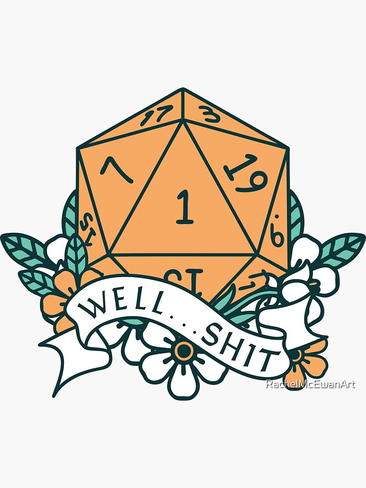 Natural 1 d20 dice roll Royalty Free Vector Image