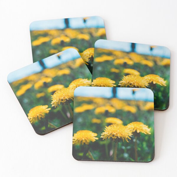 Item preview, Yellow dandelions in a green grassy field designed and sold by erikallen920.
