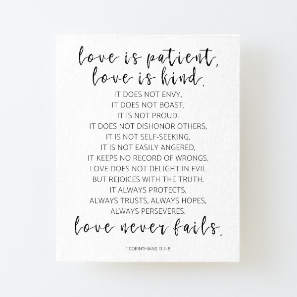 Scripture Walls Love Never Fails Corinthians 13:7 Bible Verse Canvas C -  Express Your Love Gifts