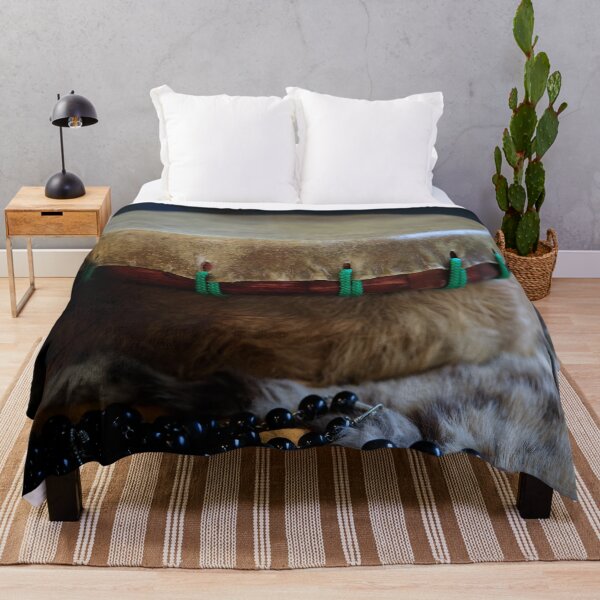 Item preview, Native American American Indian buffalo hide shaman drum designed and sold by SvetlanaSF.