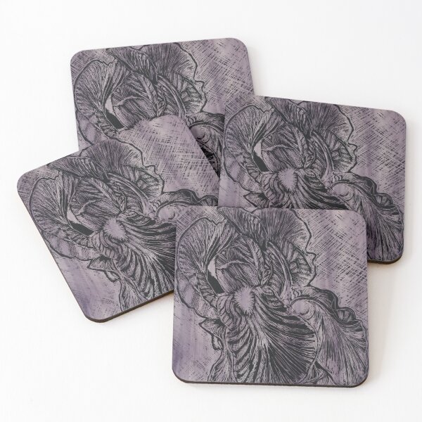 Item preview, painted stained glass purple iris designed and sold by suespaintroom.