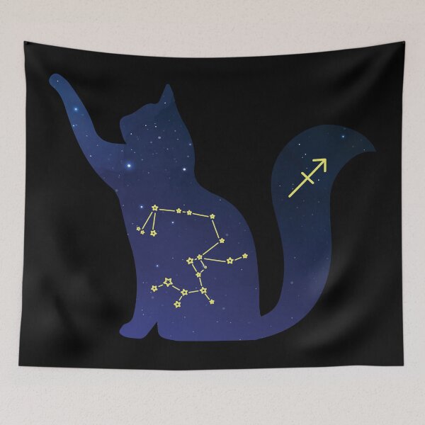 Item preview, Cat Sagittarius Zodiac Constellation, Sign, Astrology, Stars and Ascendant sign designed and sold by ArtsyloShop.