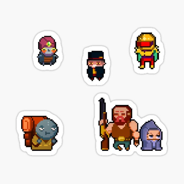 Enter The Gungeon Npcs Sticker By Cookiestyle Redbubble