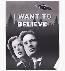 Original Charcoal Drawing of X Files I Want to Believe Poster
