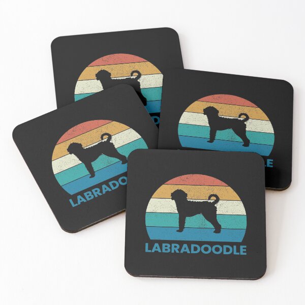 Item preview, Vintage Labradoodle Dog Striped Sunset designed and sold by EstelleStar.