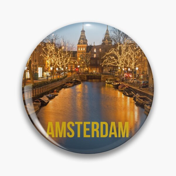 Item preview, Amsterdam Skyline at Christmastime designed and sold by GoldfishEast.