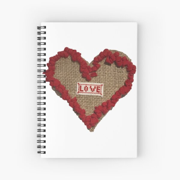 Hook Rugged Love Heart on Hessian Spiral Notebook
