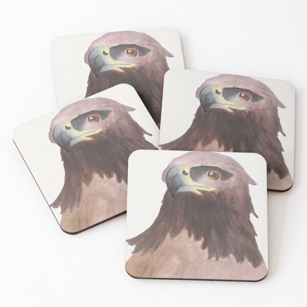 Item preview, Golden Eagle bird watercolor art designed and sold by TheWaterBirds.