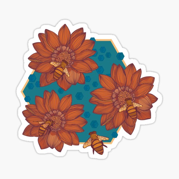 Bee Pattern - Retro Palette Sticker