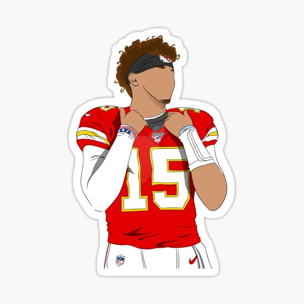 Patrick Mahomes KC chiefs, cartoon faceless Sticker