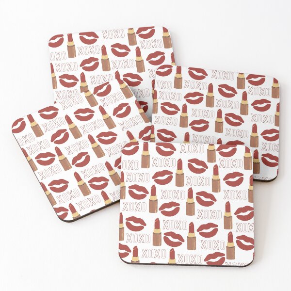Item preview, XOXO Red Lipstick Pattern - Kissy Lips with White Design designed and sold by SMillustrations.