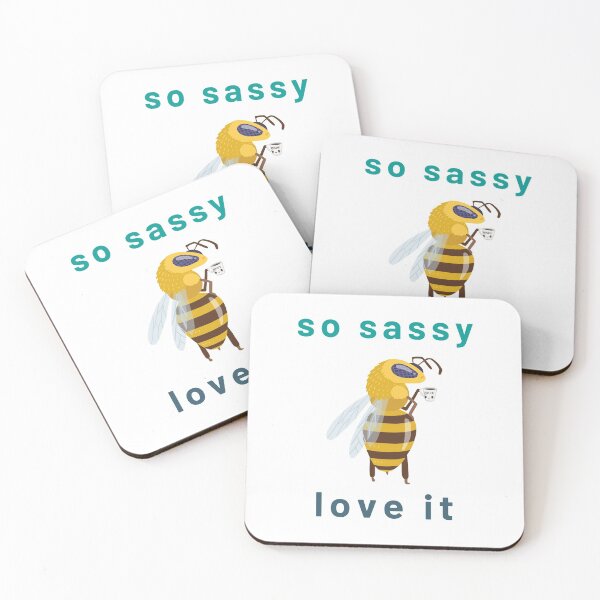 Item preview, Adorable sassy bee with the text "So sassy: love it" merch designed and sold by AyeAyeBeans.