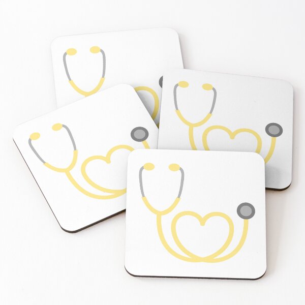 Item preview, Yellow Stethoscope Heart Shape designed and sold by ProudNurse.