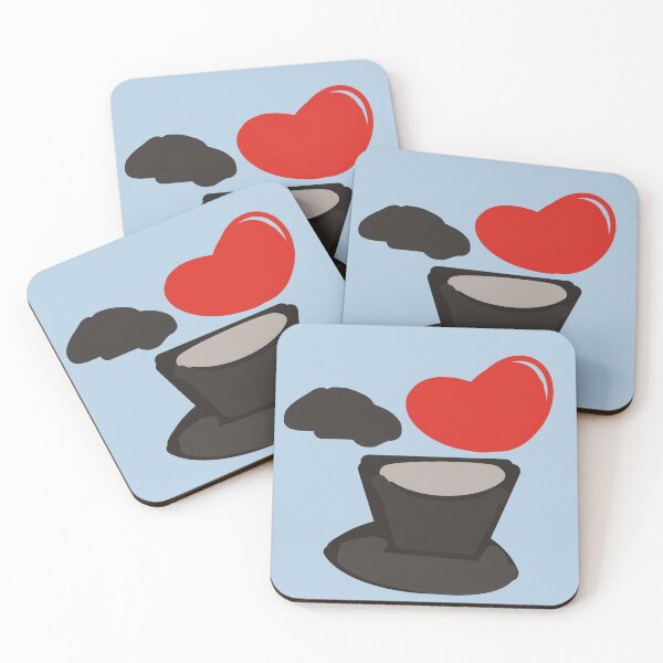 Item preview, Coffee love minimalist design with heart in blue designed and sold by Susanna Schorr.