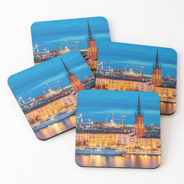 Item preview, Old town Gamla Stan at sunset in Stockholm, Sweden designed and sold by SvetlanaSF.
