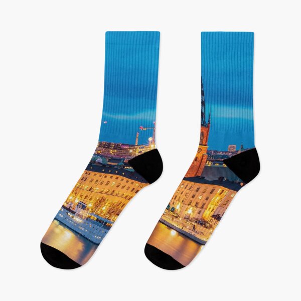 Item preview, Old town Gamla Stan at sunset in Stockholm, Sweden designed and sold by SvetlanaSF.