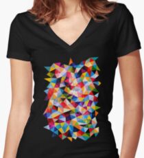 Space Shapes Women's Fitted V-Neck T-Shirt