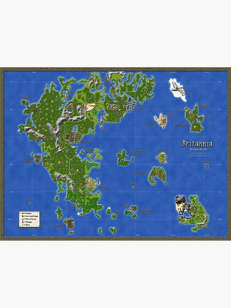 "Ultima Online Map" Sticker for Sale by Posterzilla Redbubble