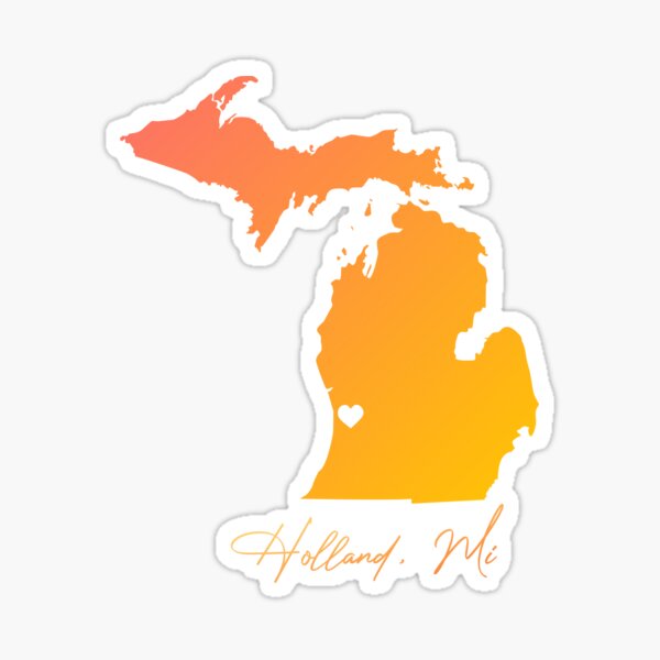 Holland, MI Heart Cutout Sticker