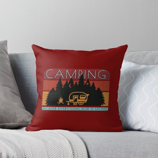 Item preview, Funny Retro Camper T-shirt Camping Because Everything Else is Stupid  designed and sold by doodabobs.