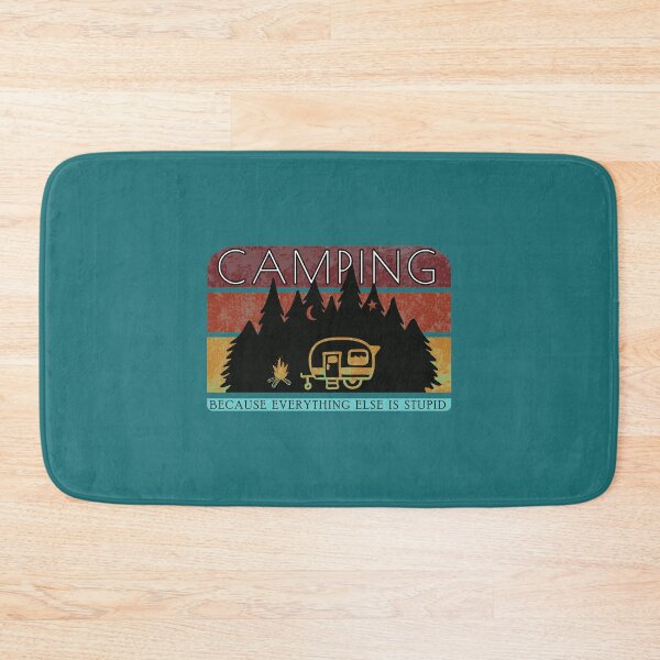 Item preview, Funny Retro Camper T-shirt Camping Because Everything Else is Stupid  designed and sold by doodabobs.