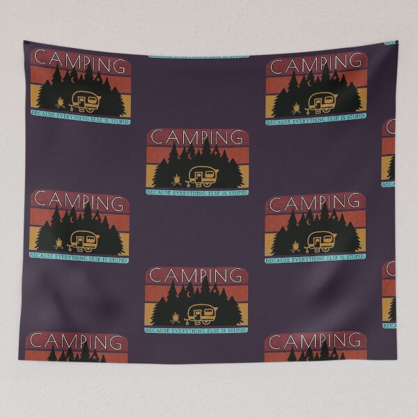 Item preview, Funny Retro Camper T-shirt Camping Because Everything Else is Stupid  designed and sold by doodabobs.
