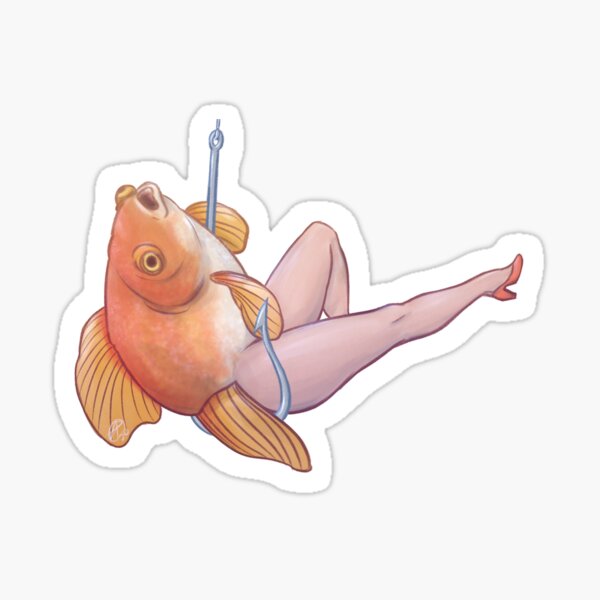 Fish-Nets (Reverse Mermaid) Pink Version Sticker for Sale by  VaguelyOriginal