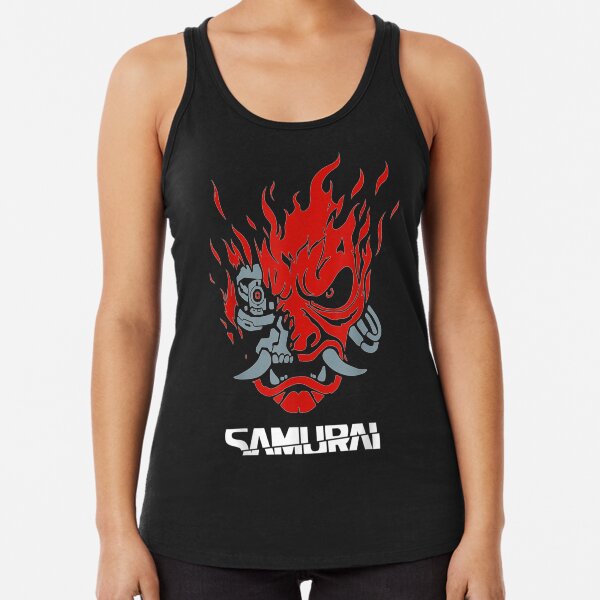 Vintage Samurai Retro Japanese Gaming 2077 Art Game Racerback Tank Top