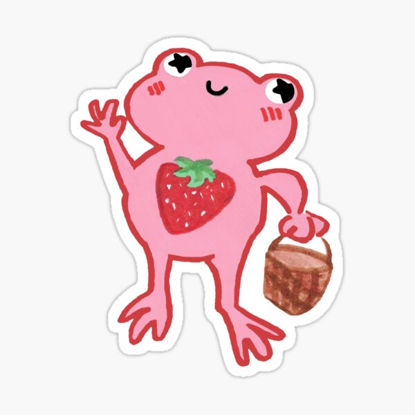 Strawberry Frog Sticker For Sale By Leilanioverland Redbubble