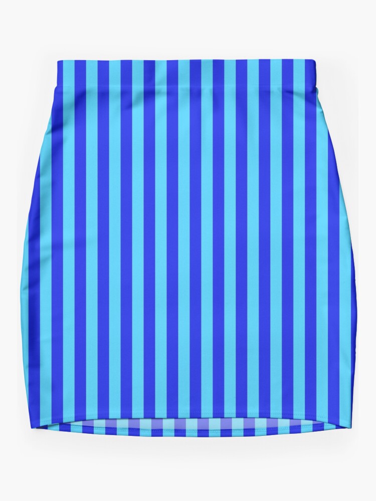 Discover Blue Striped Mini Skirt