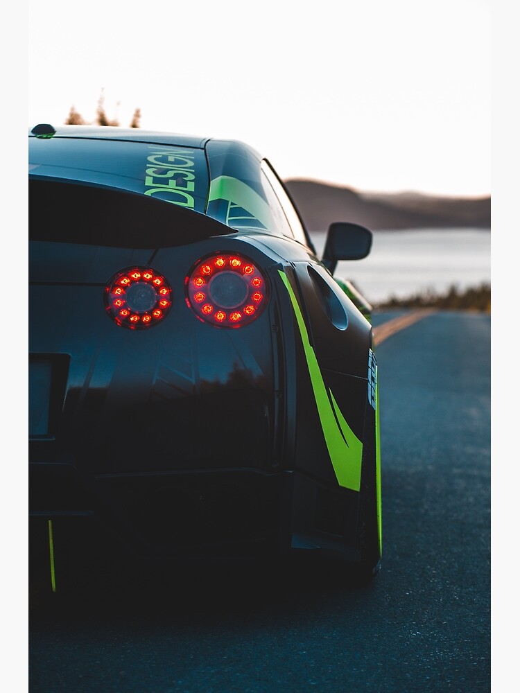 "Black nissan gtr r35 tail lights at sunset" Poster by erikallen920