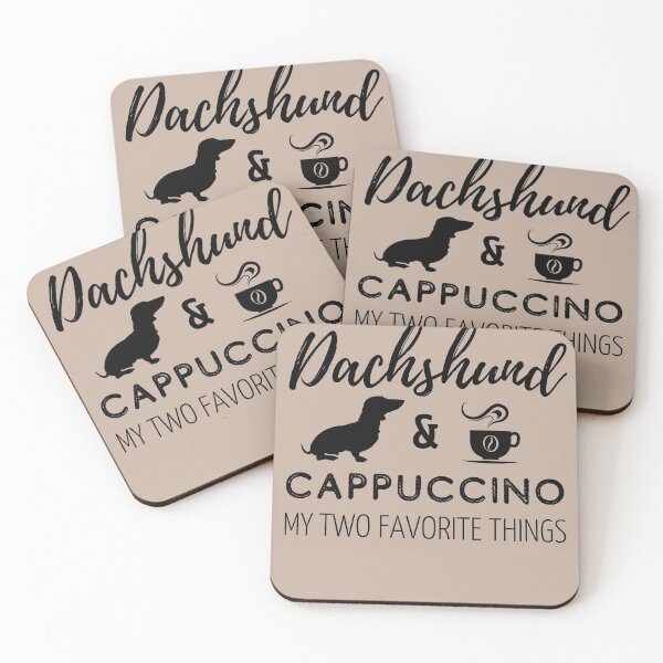 Item preview, Dachshund & Cappuccino Print designed and sold by TheDachshund.