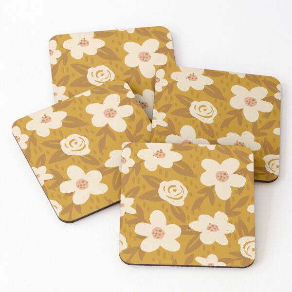 Item preview, Brushed Florals on Gold designed and sold by latheandquill.