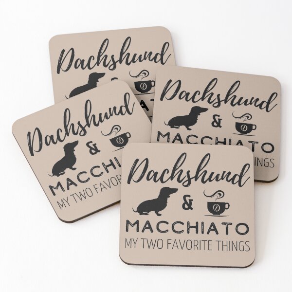Item preview, Dachshund & Macchiato Print designed and sold by TheDachshund.